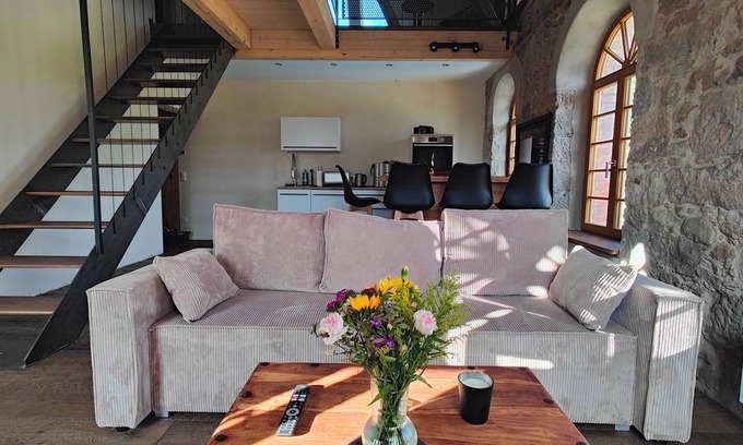 Buhlau Apartment | HexenburgbeiDresden 3 Zimmer Architektengaleriewohnung mit eigener Sauna, 2 Kaminen - Nähe Sächsische Schweiz