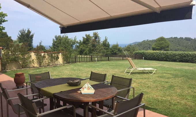 Siviri Villa | Hill summer villa is surrounded by pine tree forest. Access to private beach