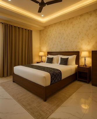 Deoghar Hotel | Hotel Krishna Palace, Vrindavan - Lavish & Luxury rooms with parking near prem mandir #By Om #