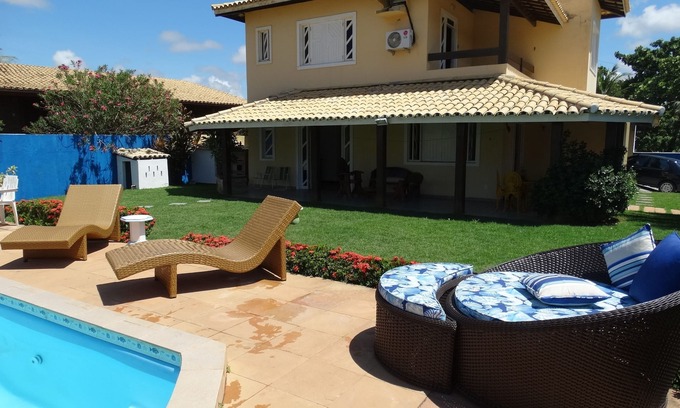 Pouso Alegre Buraquinho House | House Villas Atlantic on the beach, 5/4 and 2 suites!
