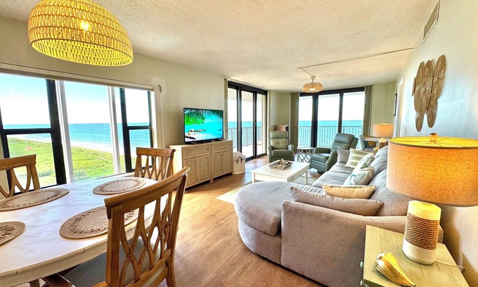Fort Pierce Shores Condo | January Open! Direct oceanfront, corner balcony - Amazing views ocean to river!