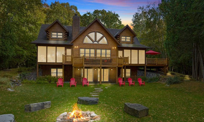 Charlevoix House | Juniper Presents: Gorgeous Vacay Lodge on Nowland Lake, 10-acres w/Dock + Kayaks