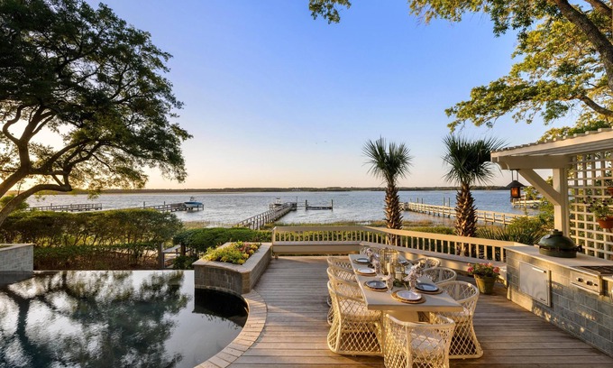 Vanderhorst Plantation House | Kiawah Riverfront Home with Private Dock + Pool and Spa