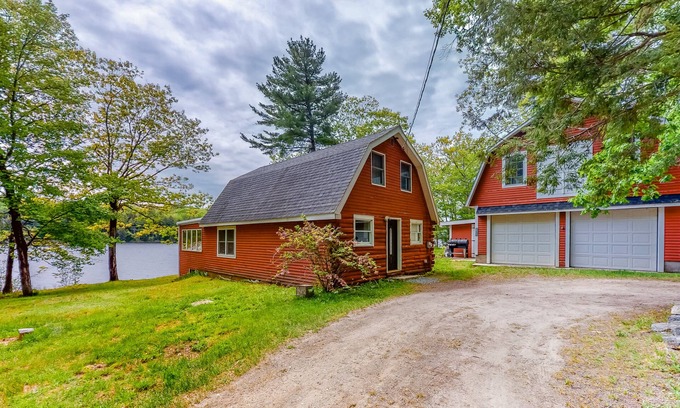 Weeks Mills Cabin | Lakefront cabin with private dock, wood stove, firepit, deck, & grill - 1 dog ok