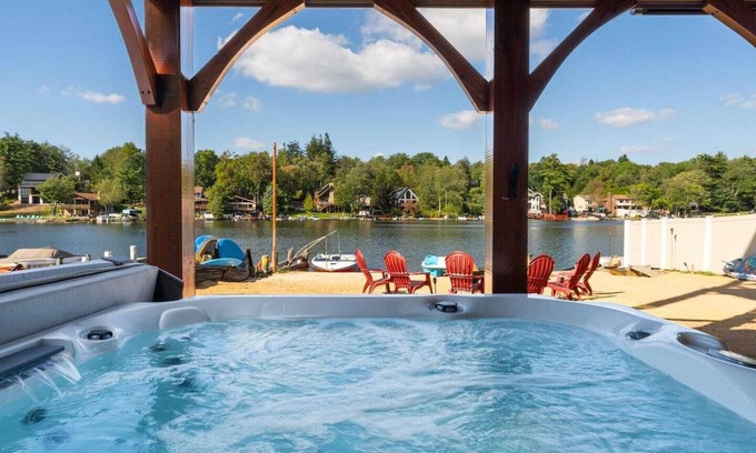 Lake Harmony House | Lakefront - Elevator - Private Beach - Best View