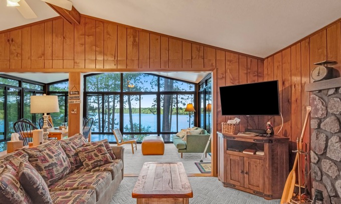 Eagle River House | Lakefront home w/deck, grill, fireplace, firepit, AC, & WiFi
