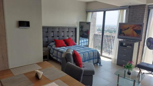 Guadalajara Apartment | Loft Estudio alojamiento completo vista panorámica piso 14 condominio YU