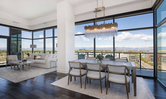 Cherry Creek Apartment | Luxury 2 Bedroom Penthouse with Mountain Views fFom Every Room