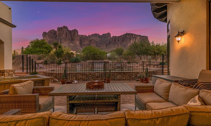 Apache Junction House | Luxury Desert Retreat Home in the Superstition Mountains with Heated Pool & Spa