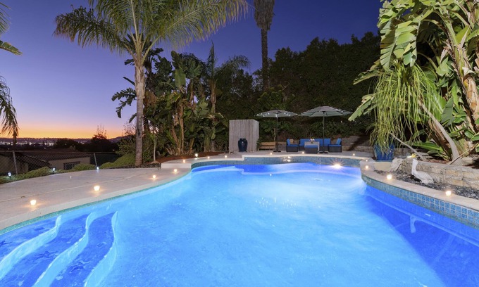 Winter Gardens House | Massive Hillside Estate Heated Pool+Spa Views!
