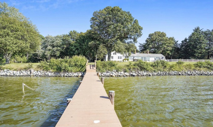 Easton House | Minutes from Downtown Easton and St. Michaels | Pool | Private Dock