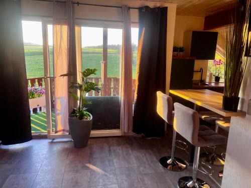 Hutschenhausen Apartment | Modern attic apartment with pool view AC and gym