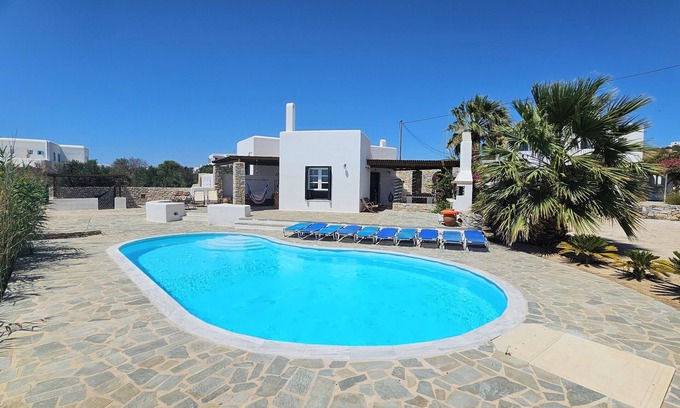 Naxos Villa | Naxos Waterfront Villa with A/C, pool (Jun-Oct) and panorama view.