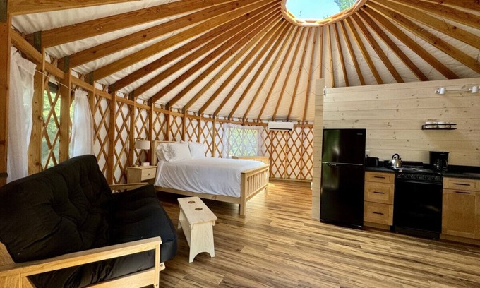 Bar Harbor RV Rental | New luxurious 24’ yurt located in Bar Harbor, Maine with access to Northeast Creek
