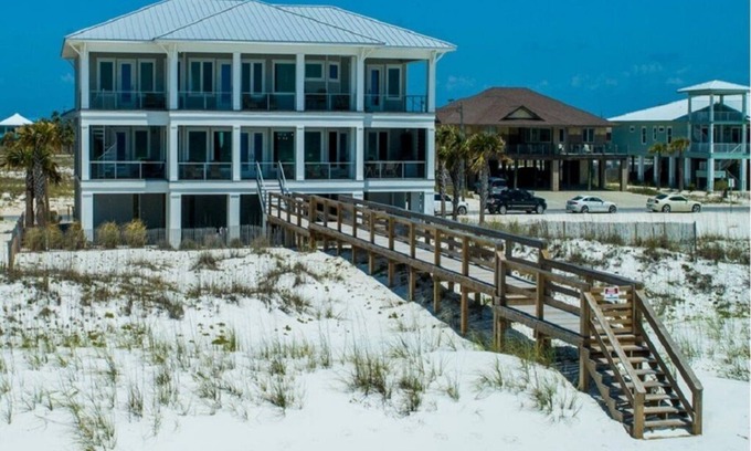 Pensacola Beach House | NEW LUXURY GULFFRONT Designer's home, POOL, Sleeps 24, Boardwalk, AMAZING views!