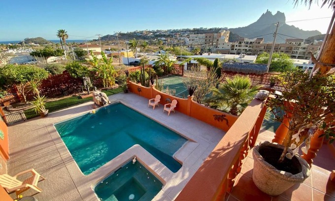 San Carlos Villa | Ocean view 4BR villa with private pool, pickleball court, palapa-bar & firepit