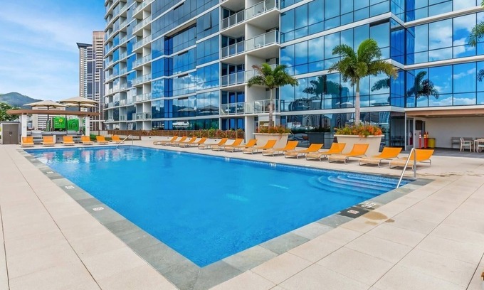 Kaka'ako House | Penthouse Floor, Ocean Views, Lanai, Pool, Hot Tub, Gym, Rec-Room, & Playground