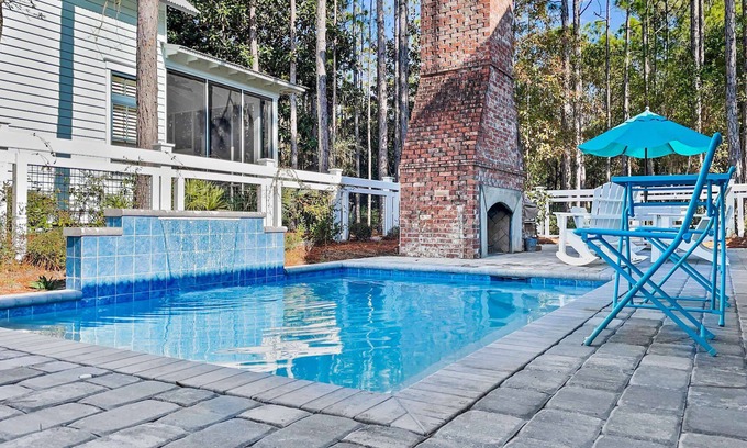 Forest District House | Pet Friendly Designer Home with Private Pool, Golf Cart and Bikes