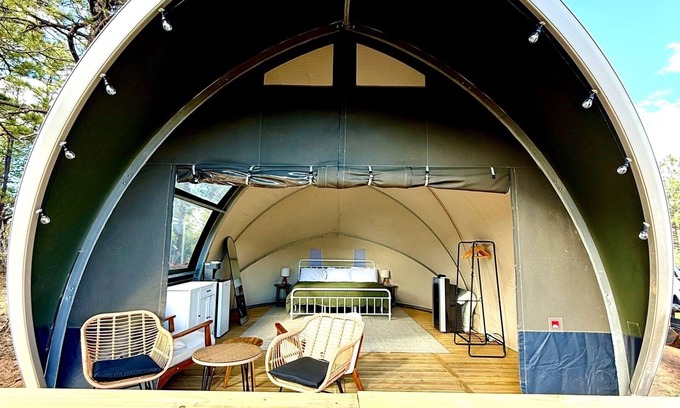 McIntosh Cabin | Pinetop Glamping Tent at Manzano Mountain Retreat