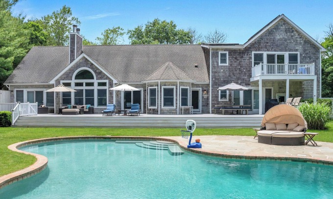 East Hampton House | Postmodern 4,000 Square-Foot Retreat on Four Acres, Expansive Outdoor.