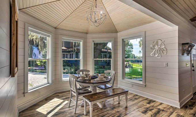 Darien Cottage | Private Dock + Fire Pit: Riverfront Darien Cottage