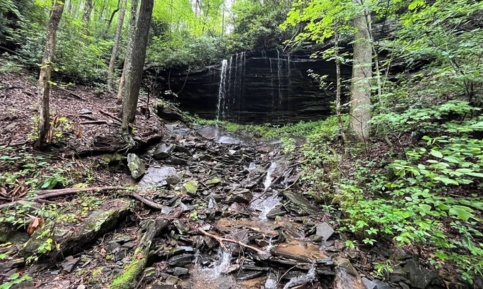 Zirconia RV Rental | Quaint campground in Zirconia with stunning views waterfall