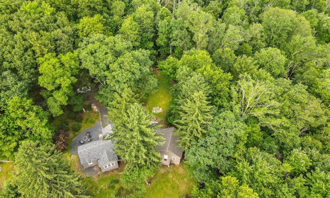 Canadensis Cottage | Quaint dog-friendly cottage with updated interior, firepit, large patio & WiFi