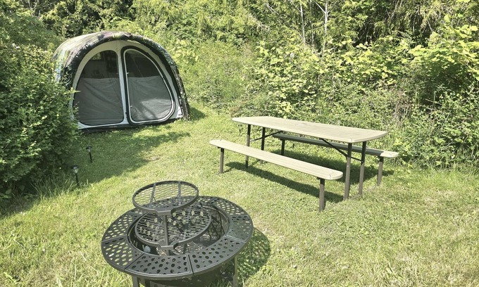 Port Angeles RV Rental | Ready-to-Camp Tent Site - Glamping Tent Site with Queen Air Mattress
