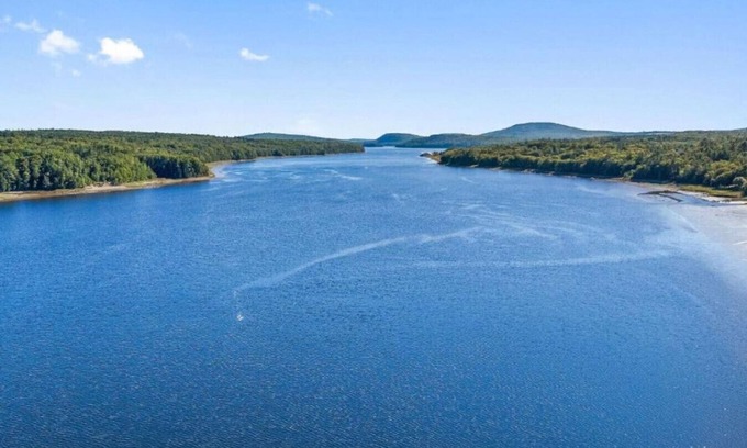 Winterport Cottage | River Retreat -Stylish, Stunning Water View, Dogs, Fire Pit, Private, Yard Games