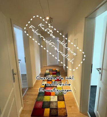 Naumburg Apartment | Schöne neue 4 Zimmer Wohnung mit Süd-Balkon bis 8 Personen