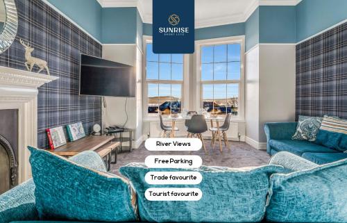 Dundee Apartment | SCOTS-CORNER, Family Home, 2 Rooms, 4 Single Beds, Easy Access Ring-Road Location, Parking, WiFi, Sleeps 4, Fully Equipped, Brilliant Location, Beautiful River Views - Long Stays, INVOICE and REDUCED PRICE are only via SUNRISE SHORT LETS Dundee