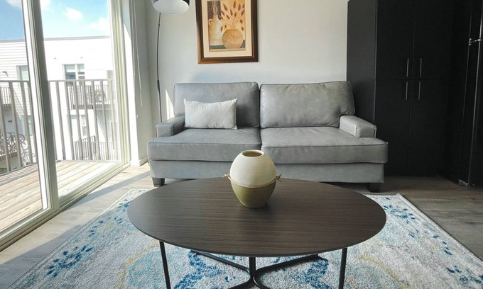 Downtown Omaha Apartment | Sleepover: Prime 1BD/1BA + Balcony- Downtown Omaha