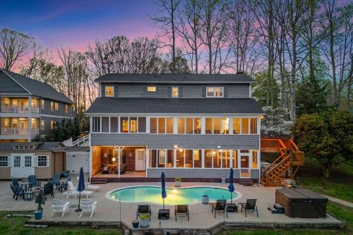 Sherrills Ford House | Sleeps 22 Lakefront w Private Dock Pool 2 Houses Lake Living by AvantStay