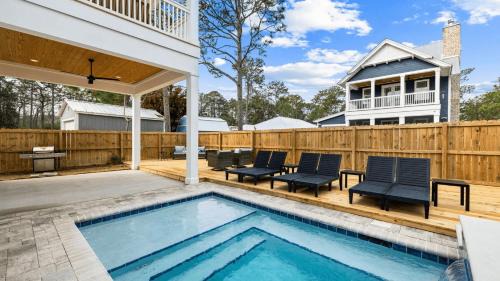 San Juan House | Sleeps 34 2 Homes Private Pools Firepit Golf Cart Walk to Beach Seagrove San Juan by AvantStay
