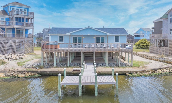 Brigands' Bay House | Soundfront Home in Frisco with Hot Tub, Private Dock and Windsurfing Access