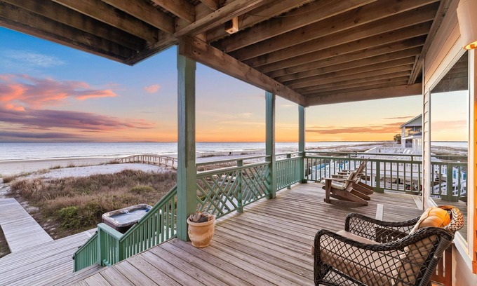 Port St. Joe House | Spend Fall by the Gulf! Gulf Front! Private Pool! Hot Tub! Dog-Friendly!