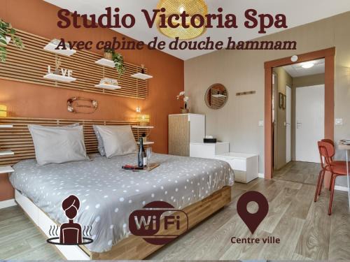 Aix-les-Bains City Center Apartment | Studio Victoria SPA, au coeur du centre-ville CABINE HAMMAM -WIFI -GRAND LIT DOUBLE QUEEN SIZE 160x200cm