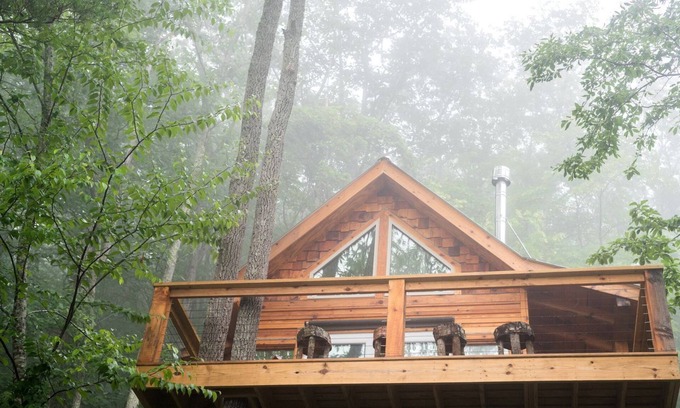 Canton House | Stunning Pet-Friendly Treehouse for Relaxing Glamping Retreats in North Carolina