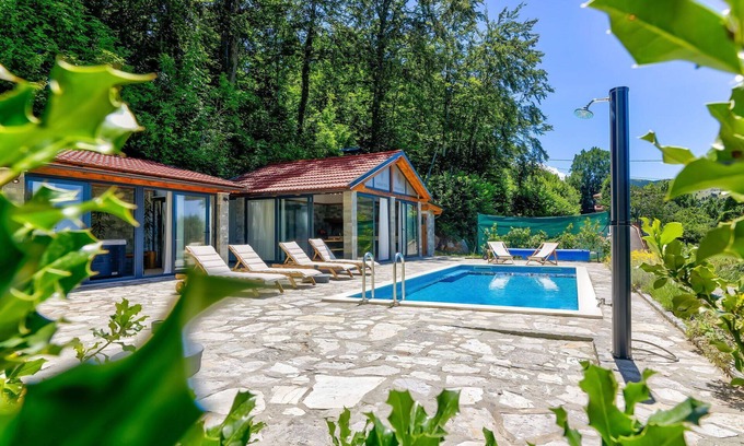Senj House | Stunning private villa for 12 guests with hot tub, private pool, A/C, WIFI, TV and terrace