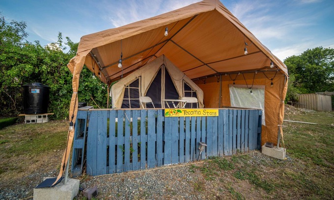 Frederiksted Southeast RV Rental | Sunset Villas"Tecoma Stans" Glamping Tent Walking Distance to the Beach