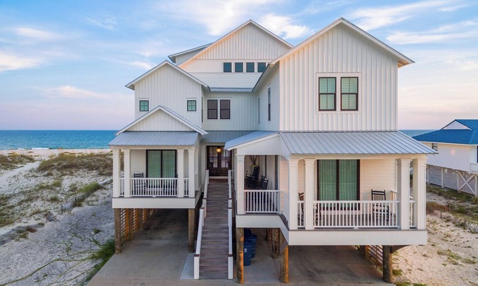 Gulf Shores House | The Veranda - Gorgeous Private Gulf Front Home, Heated Pool & Elevator