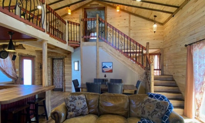 Cedaredge Cabin | Two Story Cabin. 2 Bedrooms, with Loft and Full Kitchen. 2 Balconies, Sleeps 8