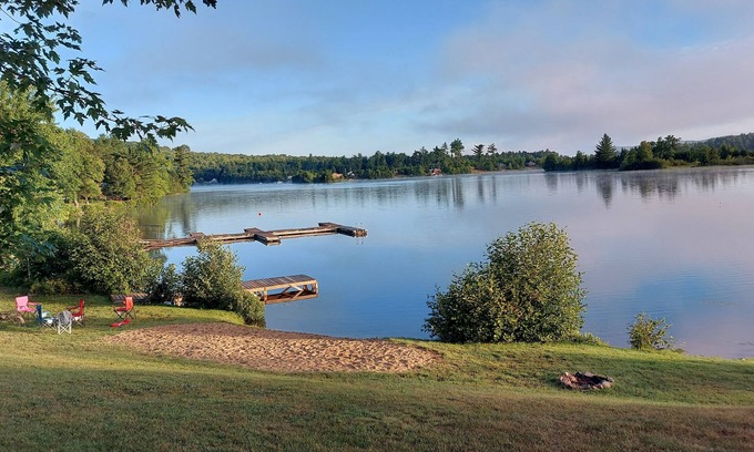 Combermere Cottage | Waterfront Cottage 3bdrm/4bath - Private Beach, Dock, Large Deck Fire pit, BBQs