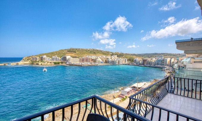 Marsalforn Apartment | Waterfront Gozo Stay Overlooking Marsalforn Bay