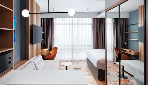 Studio, 1 Queen Bed with Sofa bed, Sea View
