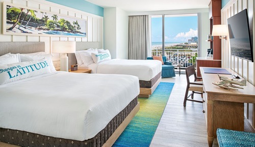 Deluxe Room, 2 Queen Beds, Balcony, Partial Ocean View