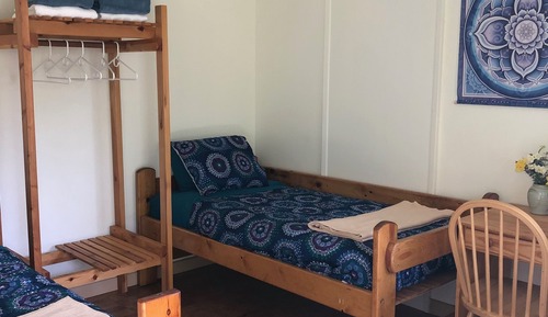 Basic Single Room, 2 Twin Beds, Shared Bathroom, Mountain View