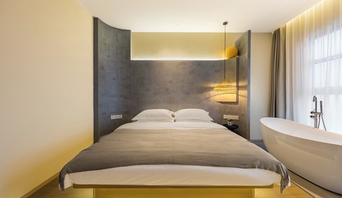 Deluxe Double Room, 1 King Bed, Patio, Sea View