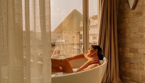 Deluxe Double Room with Bathtub, Pyramids View