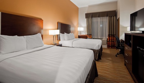 Standard Room, 2 Queen Beds, Non Smoking, Refrigerator & Microwave